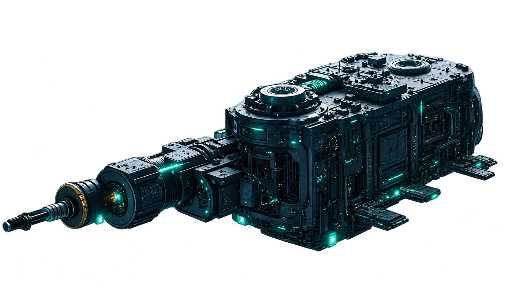 Base orbital industrial Lantari sobre el horizonte de un planeta